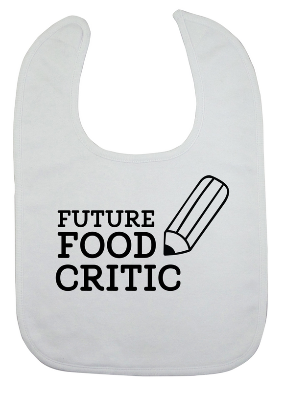 Custom Bib - Future Food Critic (you choose design colour)-Bandana Bibs-[Calgary]-[Alberta]-[Canada]-[Affordable Children's Clothing]-Stinky Bunny
