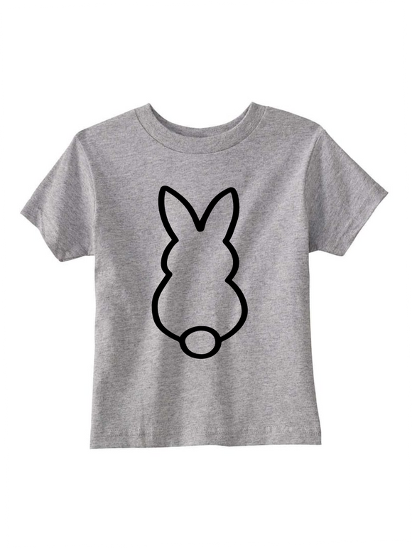 Custom Toddler Shirt - Bunny - Grey (you choose design colour)-Shirts-[Calgary]-[Alberta]-[Canada]-[Affordable Children's Clothing]-Stinky Bunny