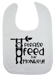 Custom Bib - Feed The Monkey (you choose design colour)-Bandana Bibs-[Calgary]-[Alberta]-[Canada]-[Affordable Children's Clothing]-Stinky Bunny