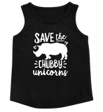 Custom Girls Tank Top - Save the Chubby Unicorns (you choose design colour)