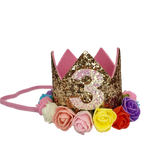 Glitter Glam 3rd Birthday Crowns (2 colours available)-Headbands-[Calgary]-[Alberta]-[Canada]-[Affordable Children's Clothing]-Stinky Bunny