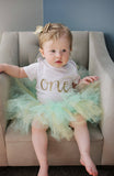 Glitter Glam Mint & Gold 1st or 2nd Birthday Outfit