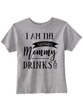 Custom Toddler Shirt - I Am The Reason Mommy Drinks - Grey (you choose design colour)