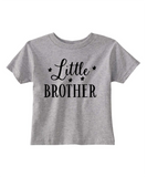 Custom Toddler Shirt - Little Brother - Grey (you choose design colour)