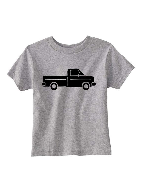 Custom Toddler Shirt - Classic Pick Up Truck - Grey (you choose design colour)