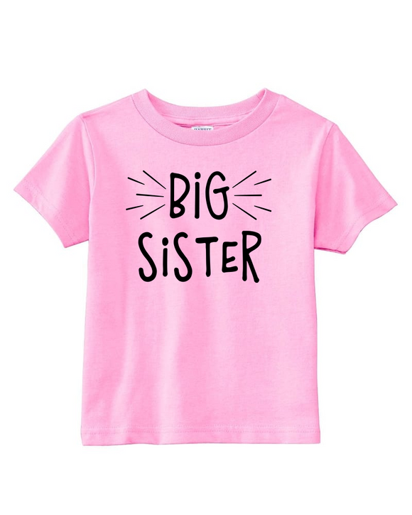Custom Toddler Shirt - Big Sister (you choose design colour)-Shirts-[Calgary]-[Alberta]-[Canada]-[Affordable Children's Clothing]-Stinky Bunny