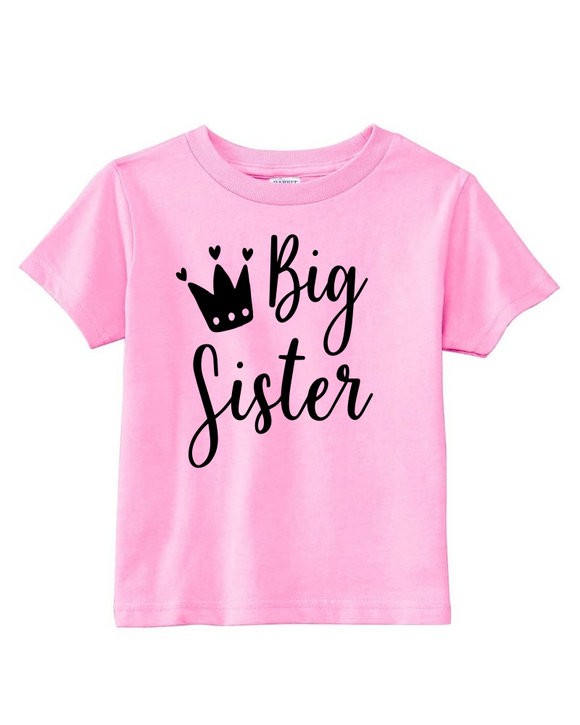 Custom Toddler Shirt - Big Sister - Crown (you choose design colour)-Shirts-[Calgary]-[Alberta]-[Canada]-[Affordable Children's Clothing]-Stinky Bunny