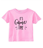 Custom Toddler Shirt - It's Game Time - Pink (you choose design colour)